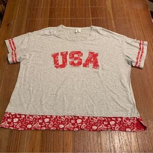 EST 1946 Women’s Plus Scoop Neck USA Paisley Bandana Print Top 18/20W